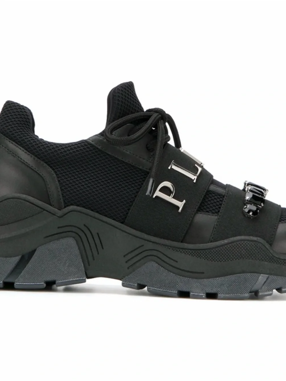 Philipp Plein Black Crystal-Embellished Women's Sneaker